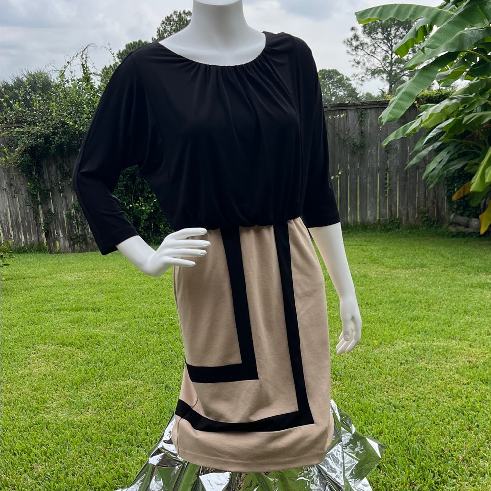Muse Elegant Black and Tan Women's Dress Size 6